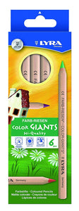 Lyra 6 Colour Giants Unlacquered in Assorted Colours | 6.25mm | Art Supplies | Children of the Wild