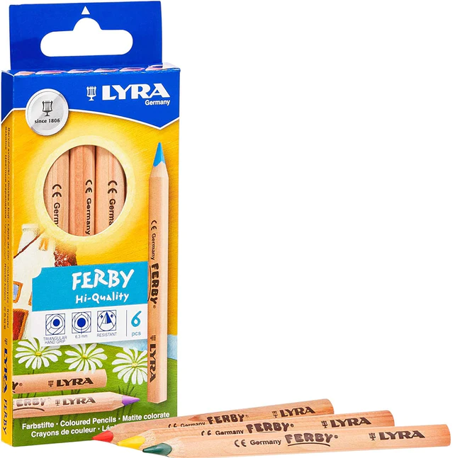 Lyra Pencils Ferby (short) 6 Assorted Natural | Children of the Wild