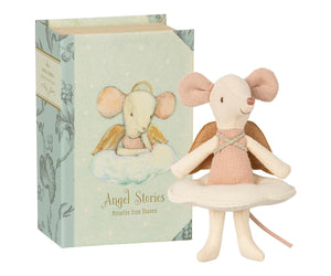 Maileg Angel Big Sister Mouse in Book Box | Retired | Children of the Wild