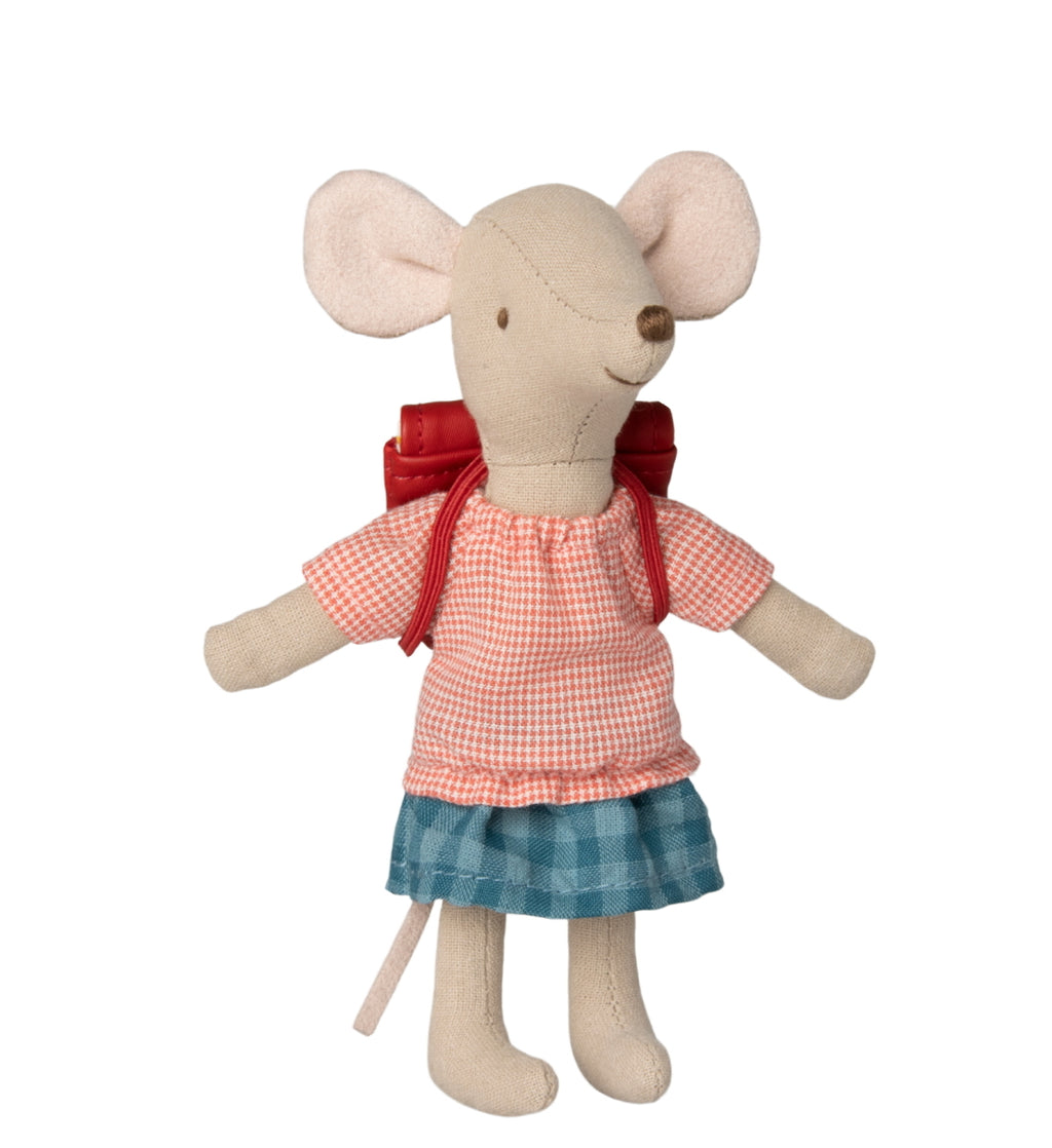 Maileg Tricycle Mouse Big Sister with Red Bag | 2023 Release | Children of the Wild