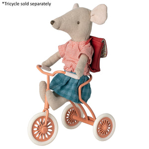 Maileg Tricycle Mouse Big Sister with Red Bag | 2023 Release | Children of the Wild