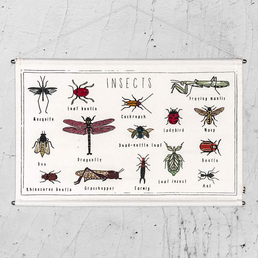 Numero 74 Embroidered School Poster | Insects | Children of the Wild