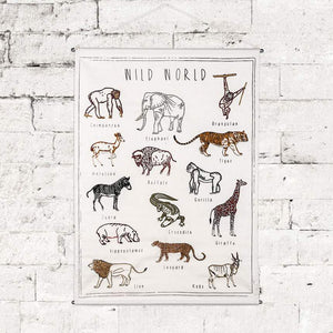 Numero 74 Embroidered School Poster | Wild Animals | Children of the Wild