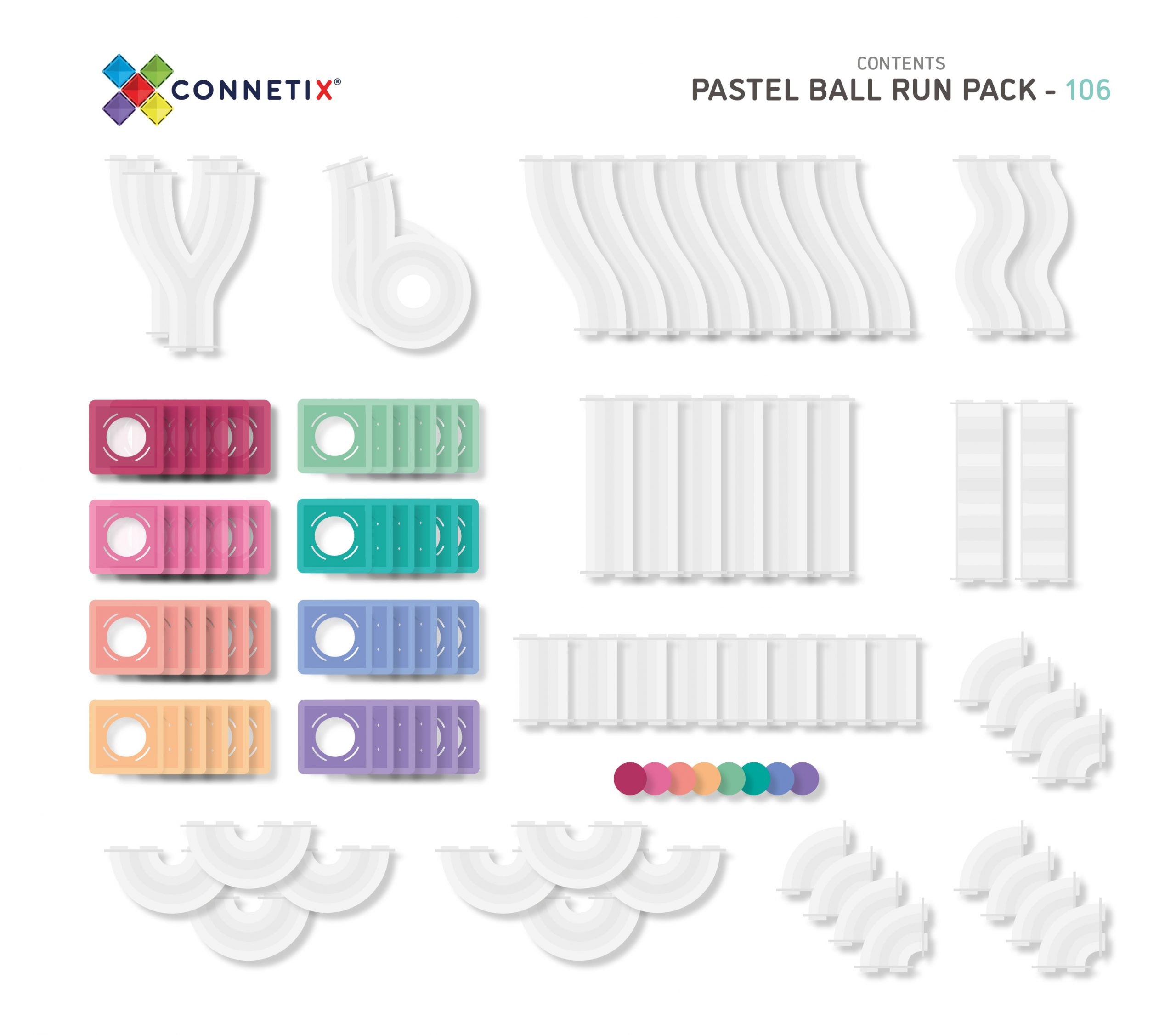 Connetix 106 Piece Pastel Ball Run Magnetic Tile Expansion Pack  | 10% OFF SALE | Children of the Wild