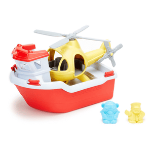 Green Toys - Rescue Boat & Helicopter - Bath, Beach & Pool