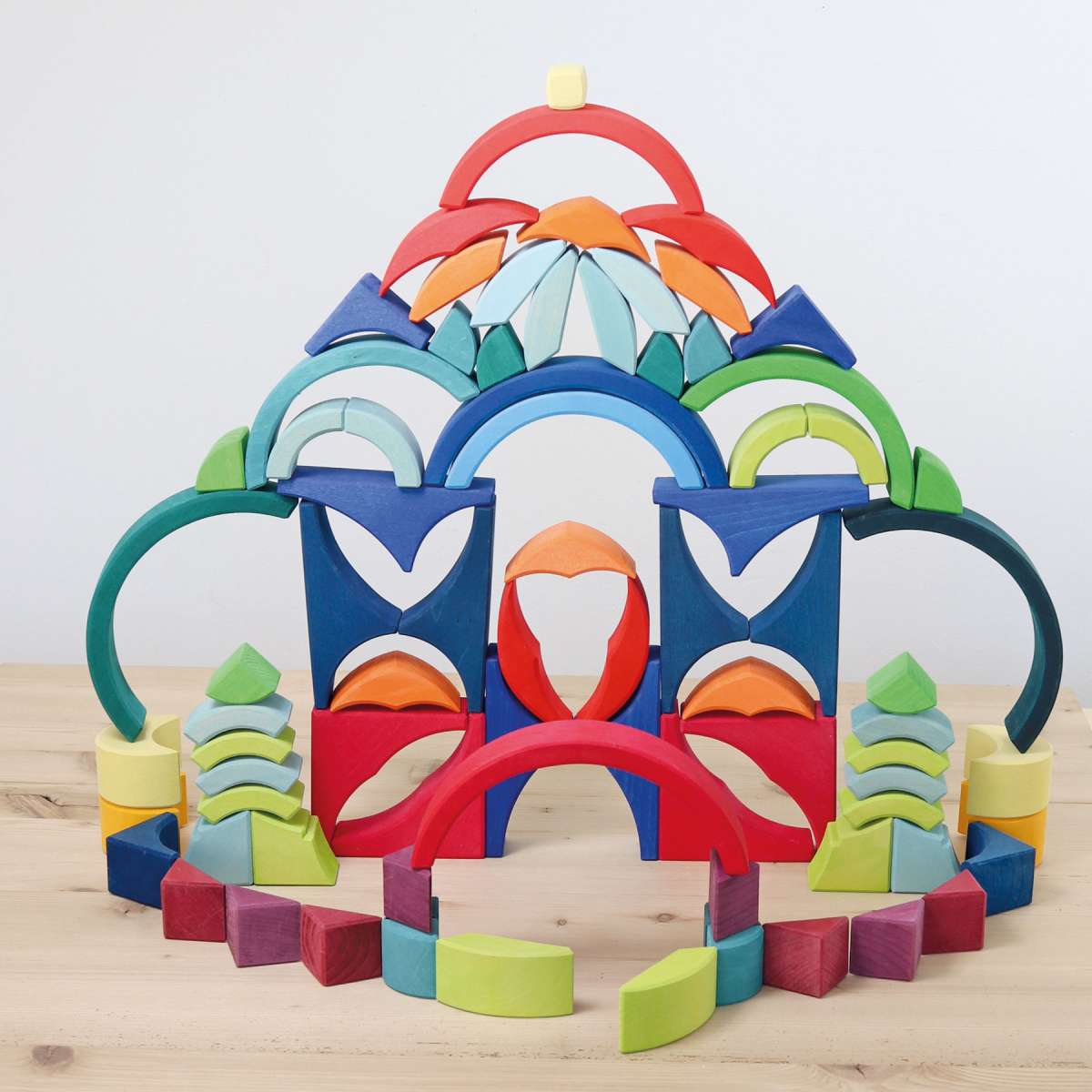 Grimms Building Set Arcs in Squares | 2022 Release | Wooden Building Sets | Children of the Wild