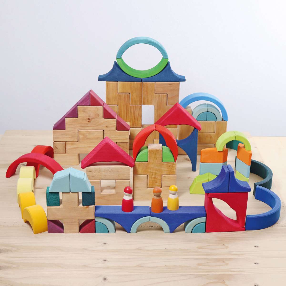 Grimms Building Set Arcs in Squares | 2022 Release | Wooden Building Sets | Children of the Wild