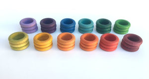 Grapat Coloured Rings in 12 colours with 36 Pieces | 18+ Months | Children of the Wild