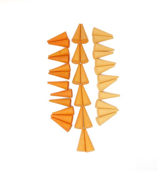 Grapat Orange Little Cones Mandala Wooden Loose Parts | Children of the Wild