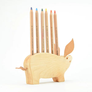 Drei Blatter Wooden Pencil Holder Pig | 30% OFF | Children of the Wild