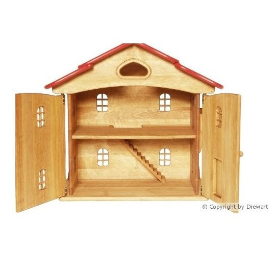 Drewart Doll House with Doors and Red Roof | Children of the Wild
