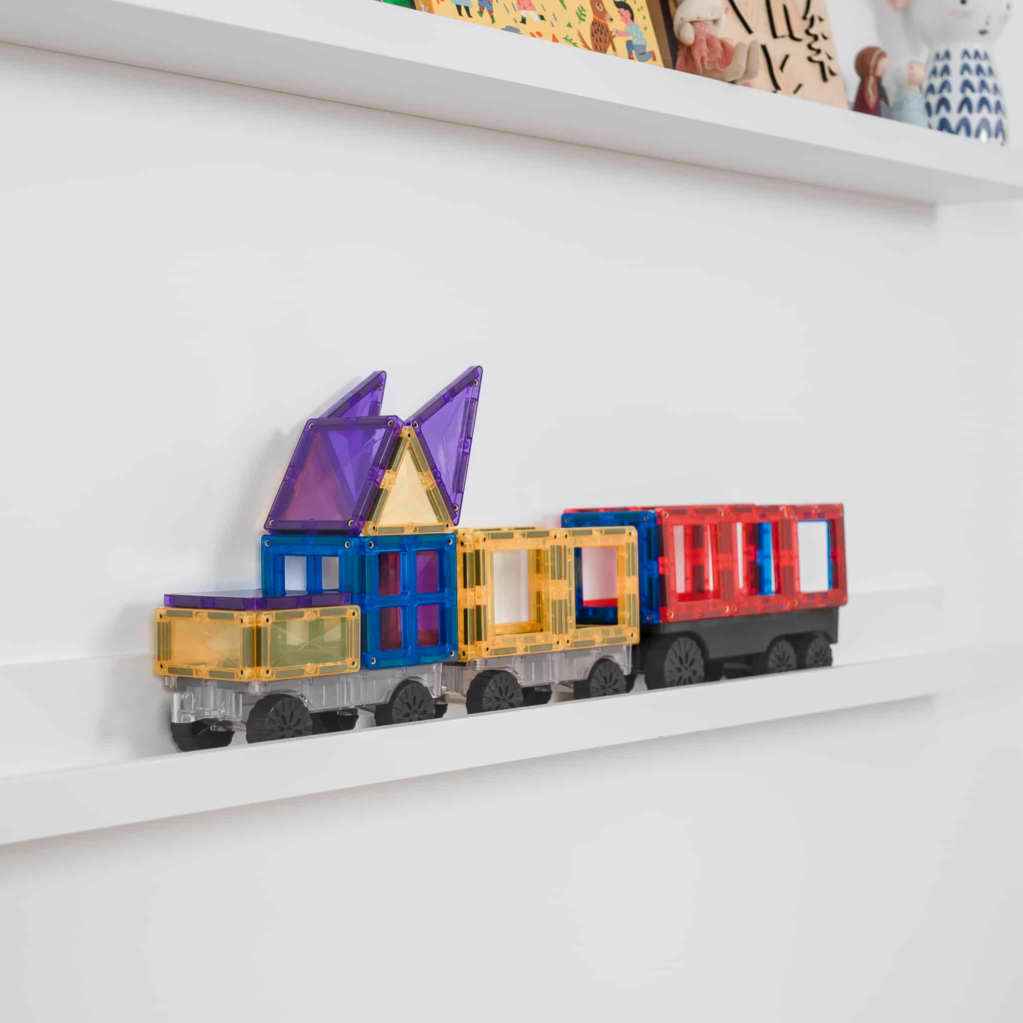 Connetix 50 Pc Transport Magnetic Tile Train Pack in Rainbow | 10% OFF SALE | Children of the Wild