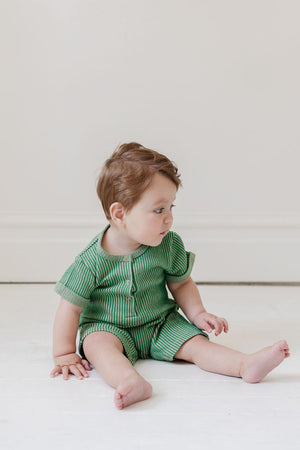 Fin and Vince Ribbed Terry One piece in Emerald | 50% OFF | Children of the Wild