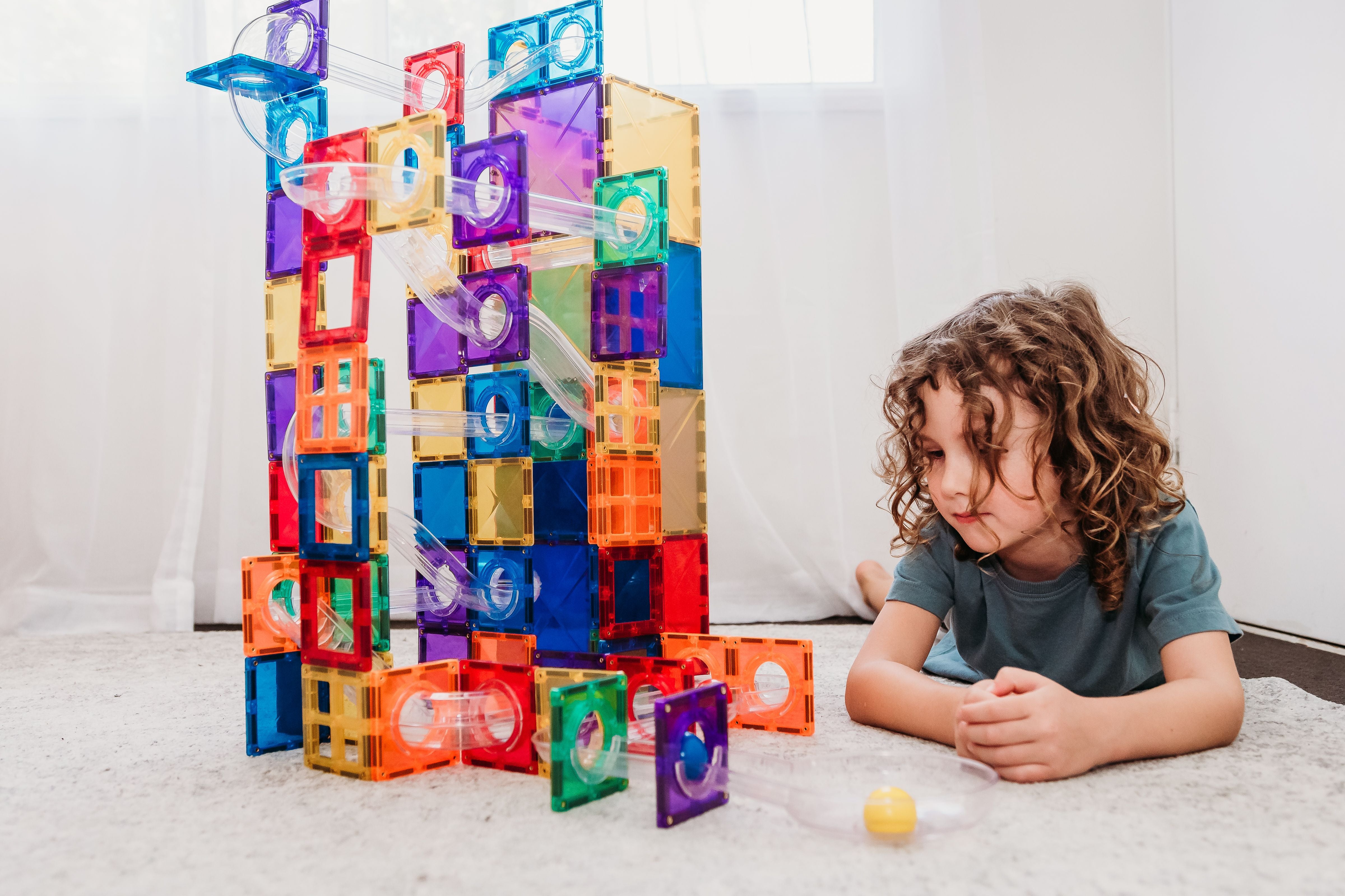 Connetix Magnetic Tile Ball Run Expansion Pack @Childrenofthewildaustralia image by @these_little_darlings