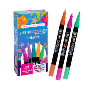 Life of Colour Bright Colours 1mm Fine Tip Acrylic Paint Pens Set of 12 | 20% OFF | Art Resource | Children of the Wild