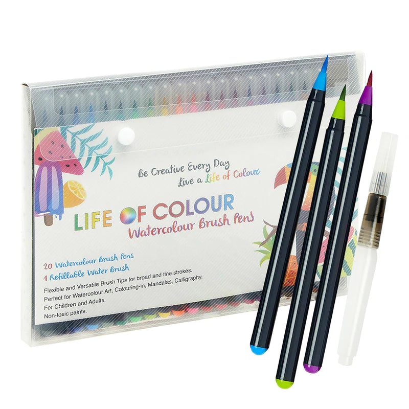 Life of Colour Watercolour Brush Pens Set of 20 | 20% OFF | Art Resource | Children of the Wild
