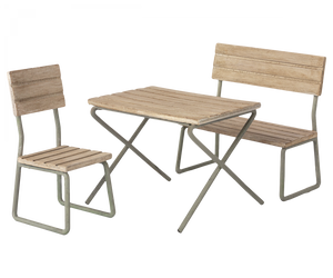 Maileg Garden Set Table with Chair and Bench | Dolls House Furniture | Children of the Wild