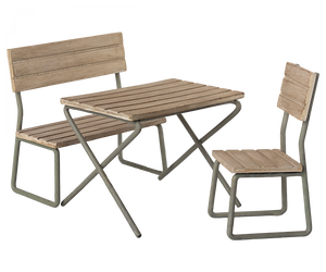 Maileg Garden Set Table with Chair and Bench | Dolls House Furniture | Children of the Wild