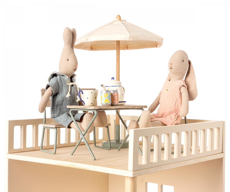 Maileg Garden Set Table with Chair and Bench | Dolls House Furniture | Children of the Wild