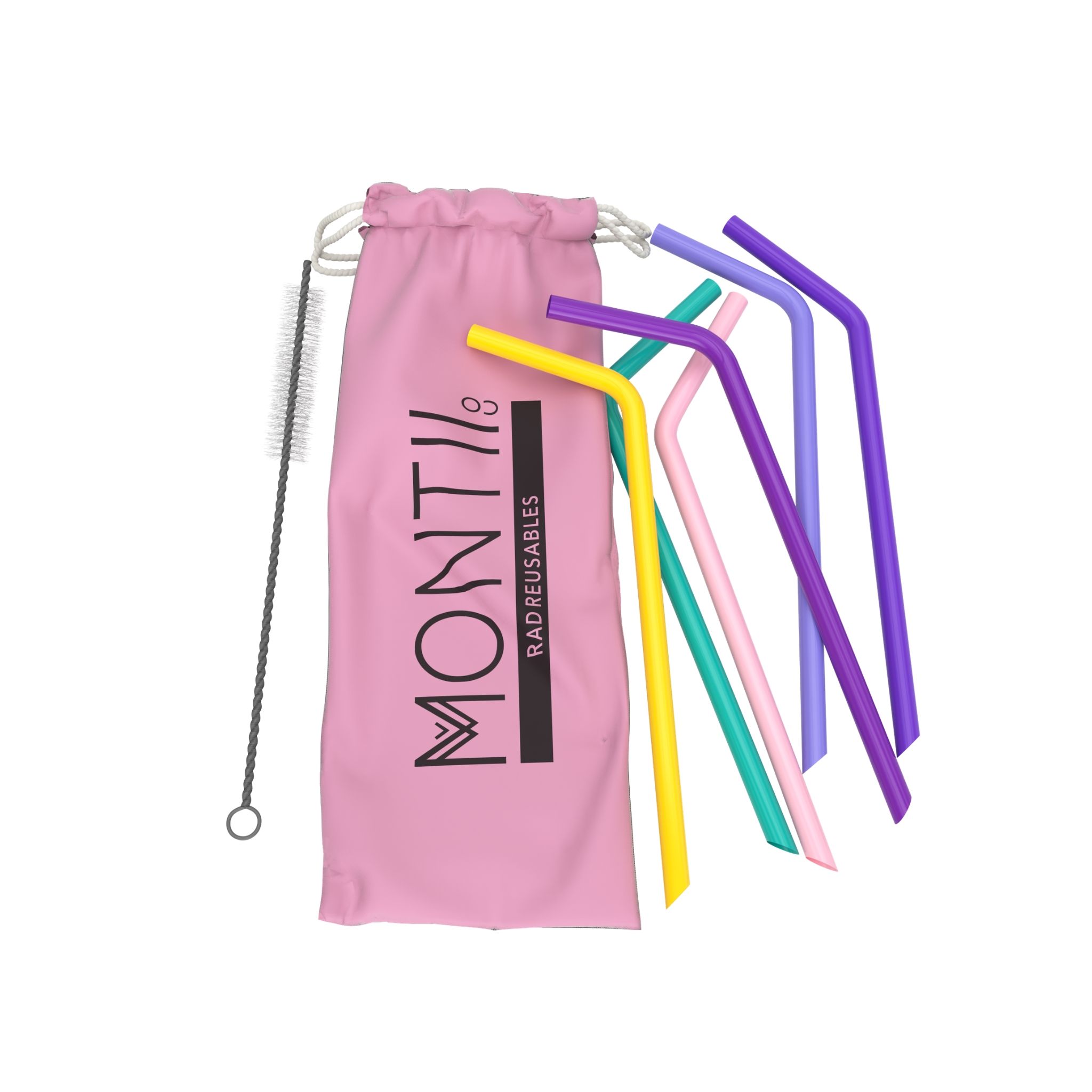 Montii Co Pink Silicone Straw Set | 30% OFF | Children of the Wild