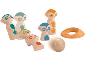 Plan Toys - Wooden Meercat Bowling | Children of the Wild
