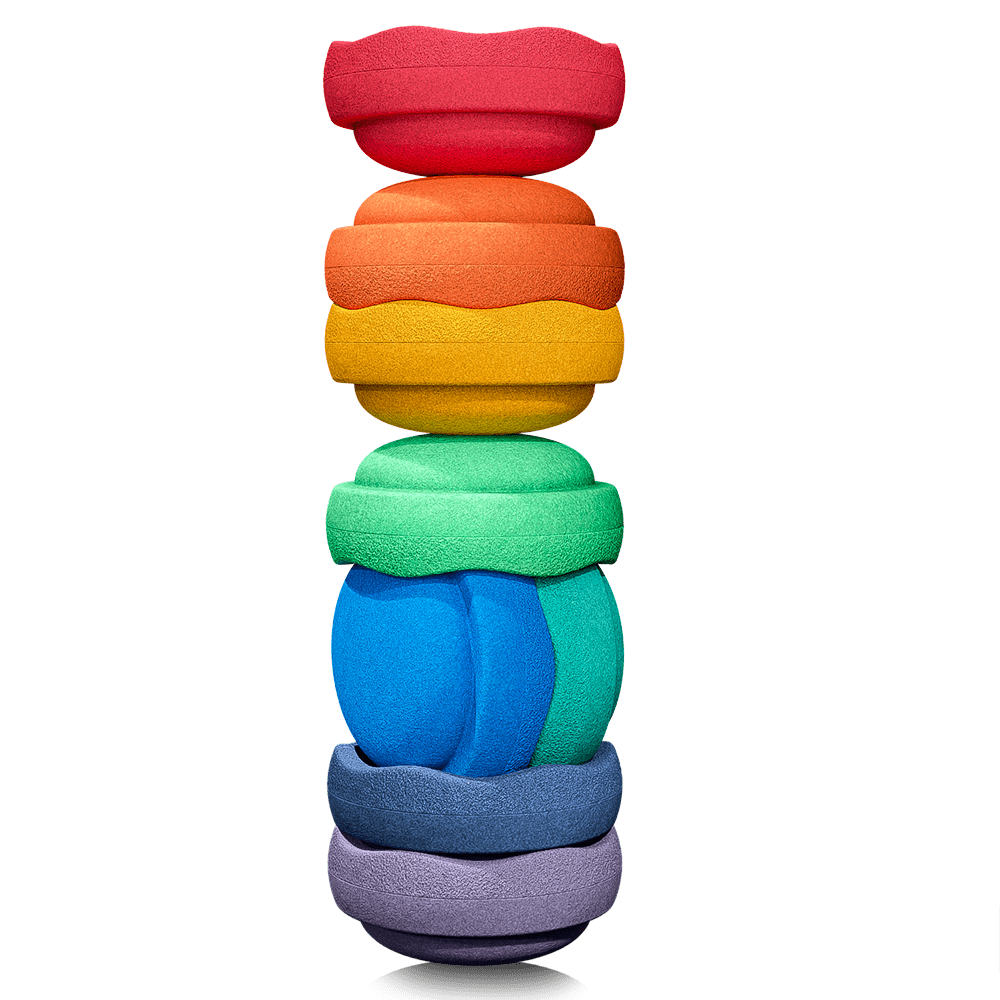A Stapelstein Classic Rainbow Stacking Stone Set of 8 | Children of the Wild